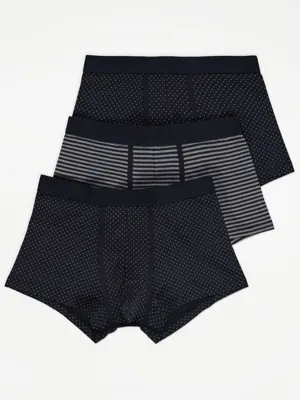 Striped Spotty Hipster Trunks 3 Pack | Men | George at ASDA